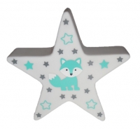 LED Stern Nachtlicht 12 cm mit Fuchs und Sternen